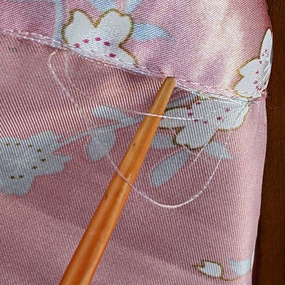 Theatrical Pink Satin Kimono Robe - Picture 6 of 14